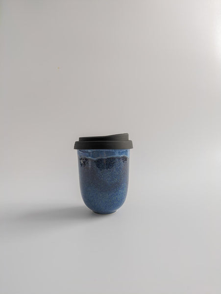 Keramikbecher medium - indigoblau