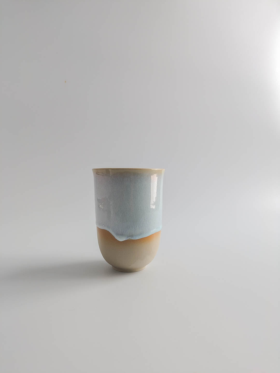 Keramikbecher large - weißblau