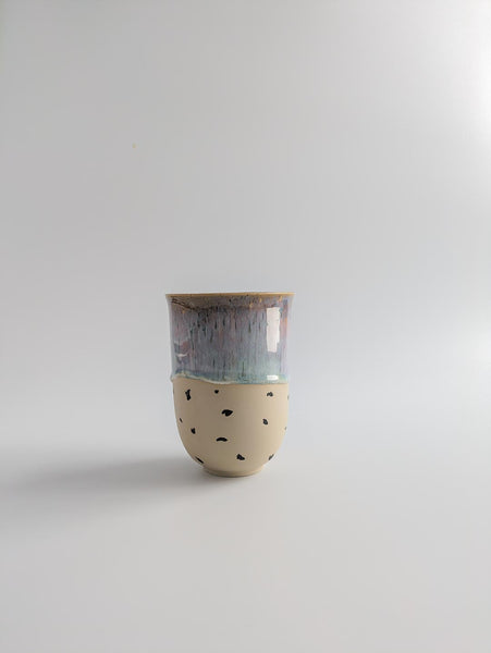 Keramikbecher large - lila gemustert